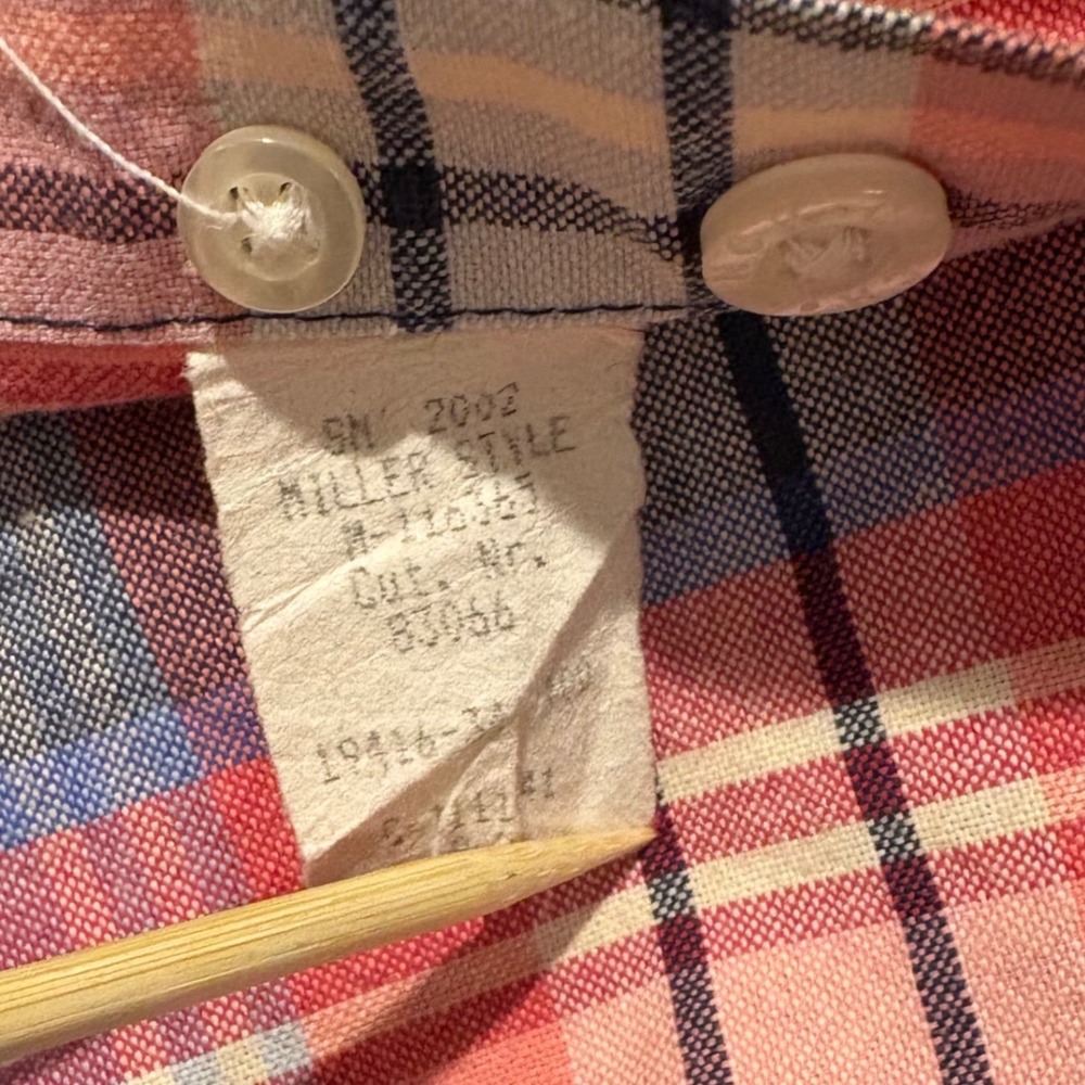 Cinch Mens XL Short Sleeve Plaid Button Shirt Red Navy Miller Style *See‎ Desc - Picture 5 of 10